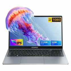 ACEMAGIC Laptop, Metallgehäuse, 15,6 Zoll FHD, 16 GB DDR4 512 GB SSD Notebook, In-tel Quad-Core N95(bis zu 3,40 GHz) schlägt N5095,Leichter Laptop 15 Zoll mit WiFi, BT5.0, USB 3.2×2, Type C,HDMI(Gray) N95-16+512GB-Grau
