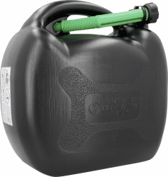 cartrend Benzinkanister, Kraftstoffkanister für Treibstoff aller Art, mit UN Zulassung, inklusive Ausgießer 20L Kunststoff schwarz, 11265