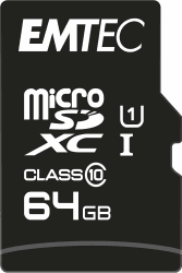 Emtec ECMSDM64GXC10 EliteGold 64GB microSDXC Speicherkarte - Highspeed, SD-Adapter UHS-I, U1, bis 85 MB/Sek 64 GB