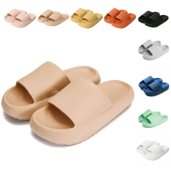 Sumvov Cozyslides Original Damen Schlappen 100% EVA Super Weich Rutschfest Badeschuhe Cozislides Original Hausschuhe Damen 38/39 EU Beige