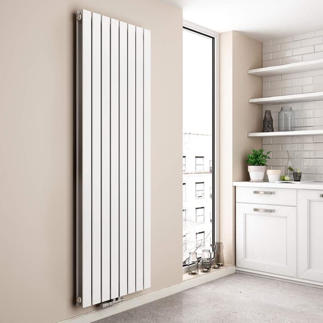 EMKE Vertikal Heizkörper 1800x620mm, Flachheizkörper Doppellagig Design Heizkörper Flach Paneelheizkörper Mittelanschluss Heizung Weiß 2227W 1800x620mm Weiß | Doppellagig