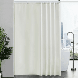 Duschvorhang Überlänge für Badezimmer, Badvorhang Anti-schimmel Textil für Badewanne, Vorhang aus Stoff Antibakteriell Waschbar, mit 12 Haken Extra Groß Beige 200x240cm. 240.00 x 200.00 cms Beige