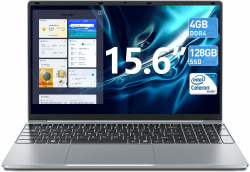 SGIN 15.6 Zoll Laptop, 4GB RAM 128GB SSD Home 11 Notebook, Celeron N4000, Up to 2.8GHz, 2.4/5.0G WiFi, Bluetooth 4.2, Expandable Memory 512GB TF