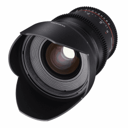Samyang 24/1,5 Objektiv Video DSLR II Sony E manueller Fokus Videoobjektiv 0,8 Zahnkranz Gear, Weitwinkelobjektiv schwarz für Anschluss Sony E-Mount