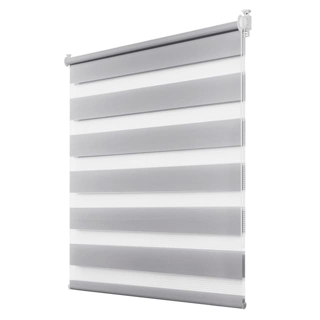 Deswell Doppelrollo Klemmfix ohne Bohren Grau B90 x H140 cm (Stoffbreite 86cm) Rollos für Fenster ohne Bohren für Fenster mit Lichtdurchlässig & Verdunkelnd/Höhe Stufenlos Verstellbar B90 x H140 cm Grau