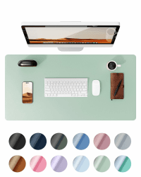 YSAGi Schreibtischunterlage 80x40cm, Premium Leder Mauspad XXL, Rutschfeste Tischunterlage Schreibunterlage, Multifunktionales Office Mousepad Schreibtisch Zubehör für Büro & Homeoffice (Mintgrün) Mintgrün 80*40cm