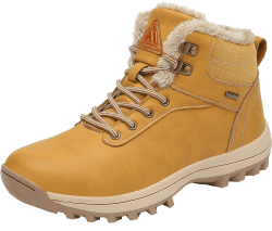 Mishansha Unisex Winterschuhe Winterstiefel mit Warm Gefüttert, Gr. 36-48 48 EU Buttergelb