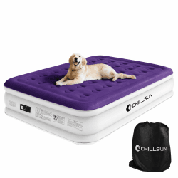 CHILLSUN 203x152x40cm Luftmatratze 2 Personen mit Elektrischer Pumpe, Luftbett Selbstaufblasend Aufblasbares Bett, Gästebett Aufblasbare, Air Matratze Klappmatratze für Gästebett oder Camping Doppel(203×152cm)
