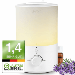 LEVOIT Top-Fill Luftbefeuchter 3L mit Nachtlicht, 360°Drehbare Düse, Spülmaschinenfest Humidifier, Leiser Raumluftbefeuchter, 25H Aroma Diffuser für Schlafzimmer Kinderzimmer Pflanzen Baby 3L Nachtlicht & Amora