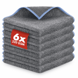 LICARGO Mikrofasertücher Auto mit 220GSM - extrem saugstark und schonend weich - 30x30cm Allround Microfasertuch Autopflege - fusselfreies Poliertuch Auto, Mikrofasertuch Auto Trockentuch - 6 Stück 6x Tücher | 220 Gsm