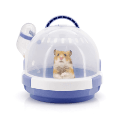 Hamster Carrier Käfig Portable Mäuse Travel Case Kunststoff Kleintier Carrier Ratte Carry Käfig mit Wasserflasche (Violett)