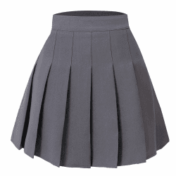 Hoerev Frauen Mädchen Kurze hohe Taille gefaltete Skater Tennis Schule Rock Solid Dunkelgrau 38