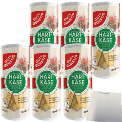 usy Bundle für Gut&Günstig geriebener Hartkäse 32% Fett Grated Cheese 6er Pack (6x80g Streuer) + usy Block