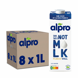 Alpro THIS IS NOT MILK 3,5% – Vegan und milchfrei – Von Natur aus laktosefrei – Reich an Ballaststoffen, Calcium und Vitaminen – 8 x 1 L – Haltbar