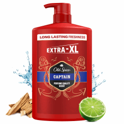 Old Spice Captain 3-in-1 Duschgel & Shampoo für Männer, 1L, langanhaltender, frischer Duft in Parfümqualität, Tiefenreinigung für Haare-Gesicht-Körper, sanftes Hautgefühl
