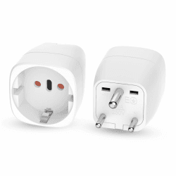 Oliveria 2 Stück Reiseadapter für Indien, Adapter Indien Steckdose, Reiseadapter Indien, Reisestecker Typ D, Adapter für Sri Lanka, Indien, Nepal, Reisestecker Indien Stromadapter Weiß-2PCS