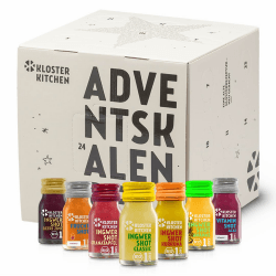 Kloster Kitchen Bio Ingwer Shots Adventskalender 2024 - Weihnachtskalender mit 35 Shotportionen - Hochwertige Bio-Getränke als Geschenk für Männer und Frauen - vegan & bio