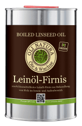 OLI-NATURA Leinöl-Firnis, biologischer Holzschutz, lebensmittelecht-zertifiziert, 1L, farblos - natur