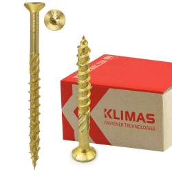 KLIMAS Holzschrauben Torx - Spanplattenschrauben Gelb - Senkkopfschrauben - Terrassenschrauben - Universalschrauben - Dachkonstruktion Schrauben Set - Holzschrauben 4x40 mm - 400 Stück 4,0 x 40 mm 400 Stück Gelb