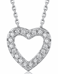 MomentWish Herz Kette mit Buchstaben A-Z Anhänger, Moissanit Diamant Initialen Halskette Damen,Personalisierte Geburtstagsgeschenk für Frauen Damen Weihnachtsgeschenke A-1