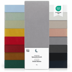 Blumtal® Spannbettlaken 140x200 cm - Bettlaken aus Microfaser - Oekotex zertifiziertes Spannbetttuch Leintuch - Bettspanntuch - Grau 140 x 200 x 30cm Grau