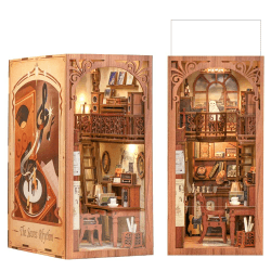 CUTEBEE Book Nook Kit mit Staubschutzhülle–DIY Puppenhäuser Miniatur Haus Kit mit LED-Licht,Booknook Häuser 3D Puzzle Buchstützen aus Holz,Modellbausätze für Erwachsene zum E The Secret Rhythm