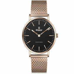 Weayege Damen Analog Quarz Armbanduhr,Damen Uhren Lederband Luxus Quarzuhren wasserdichte Mode Kreative Armbanduhr für Damen Roségold-schwarz