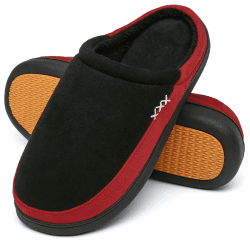 Mishansha Herren Damen Warme Hausschuhe Winter Memory Foam Plüsch Pantoffeln Rutschfest Slippers,Gr.36-48 37 EU Cornell Rot