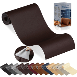 YAFLC kunstleder selbstklebend Dunkelbraun, 10 x 160cm leder patch selbstklebend, kunstleder reparaturset für couch Autositz Sofa Möbel Leder Reparatur Jacken und Renovierung 10x160cm Dunkelbraun