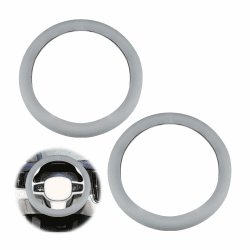Auto Lenkradbezug, HERKINDNESS 2 Stück Grau Steering Wheel Cover, Silikon Lenkradabdeckung, rutschfest Lenkradhülle Geeignet für Lenkräder mit einem Durchmesser von 32–45 mm