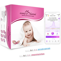 Easy@Home 40 Ovulationstest + 10 Schwangerschaftstest Frühtest - Empfidlich Kinderwunsch Fruchtbarkeitstests für Eisprung 25 mIU/ml und Schwangerschaftstests 10 mIU/ml mit Optimaler Sensitivität 1 stück (50er Pack)