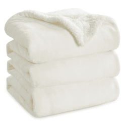 BEDSURE Decke Sofa Kuscheldecke Weiß - warm Sherpa Sofaüberwurf Decke groß, Dicke Sofadecke Couchdecke, 220x240 cm XXL Wohndecke für Couch Weiß 220 x 240 cm