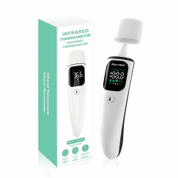 MomMed Fieberthermometer Ohr Und Stirn mit Alterswahleinstellung,Fieberthermometer Kontaktlos für Baby Kinder Erwachsene,Infrarot Fieberthermometer Stirn mit Fieberalarm und SpeicherrüCkruffunktion