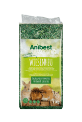 Anibest Wiesenheu, 100 % natürliches Futter für Kaninchen, Hamster, Meerschweinchen sowie andere Nager und Kleintiere, Made in Germany, 1 kg 1 kg (1er Pack)