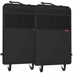 ATHLON TOOLS Rückenlehnen-Schutzmatte beschichtet, Rückenlehnenschutz Auto Kick-Matte, verstärkt - mit Netztaschen - schmutzabweisend, pflegeleicht und wasserabweisend Schwarz - 2 Stk.