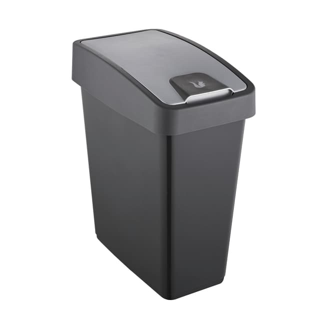 keeeper Premium Abfallbehälter mit Flip-Deckel, Soft Touch, 25 l, 39,5 x 24 x 47,5 cm, Magne, Grau (Graphit) Graphit 2 25 L