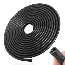 SYOAUTO 10M Autotür Kantenschutz Kein Kleber, Auto Universal Fit Schwarzer Gummi Kantenschutz Bleche für Limousinen, LKW, SUV, ATV, UTV Schwarz 10M