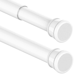 1Stück Duschvorhangstange Ohne Bohren Teleskopstange Kleiderstange（ Gardinenstange Klemmbar für Schränke, Fenster, Kleiderschrank 90-160Cm(1Stück) Weiß(Durchmesser 25mm) Weiß 90-160CM(1Stück)