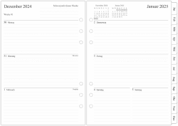newestor 2025 Wochenplaner Einlage A5, 1 Woche auf 2 Seiten mit Tabs, Jan 2025 o Dez 2025 A5 2025