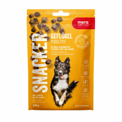 MERA Snacker Geflügel (1 x 200g), getreidefrei, softe Hundeleckerli für Training oder als Snack, herzhafte fleischige Leckerlies für alle Hunde Geflügel (1x200g)