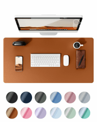 YSAGi Schreibtischunterlage 80x40cm, Premium Leder Mauspad XXL, Rutschfeste Tischunterlage Schreibunterlage, Multifunktionales Office Mousepad Schreibtisch Zubehör für Büro & Homeoffice (Braun) Braun 80*40cm