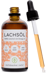 Lachsöl für Katzen mit Omega 3 & 6 I 100ml norwegisches, natürliches Lachs-Öl aus Atlantik-Meer-Lachs I Hochdosiertes Ergänzungsmittel für Katzen 100ml Katze