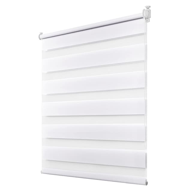 Deswell Doppelrollo Klemmfix ohne Bohren Weiß B70 x H100 cm (Stoffbreite 66cm) Rollos für Fenster ohne Bohren für Fenster mit Lichtdurchlässig & Verdunkelnd/Höhe Stufenlos Verstellbar B70 x H100 cm Weiß