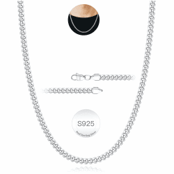 Rajputana S925 Sterling Silber 3mm/5mm Dicke Kubanische Kette für Männer Robuste Herren Silber Gold Kette Hypoallergene Kandare Kette Halskette Schmuck für Männer 18/20/22/24 Zoll 22Zoll(55cm) 3mm-Silber
