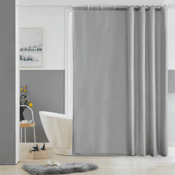 Furlinic 180x180 Duschvorhang Anti-schimmel in Badezimmer Vorhang für Badewanne Dusche, Textile Vorhänge aus Stoff Wasserdicht Waschbar, mit 12 Duschvorhangringe Grau. 180.00 x 180.00 cms Grau