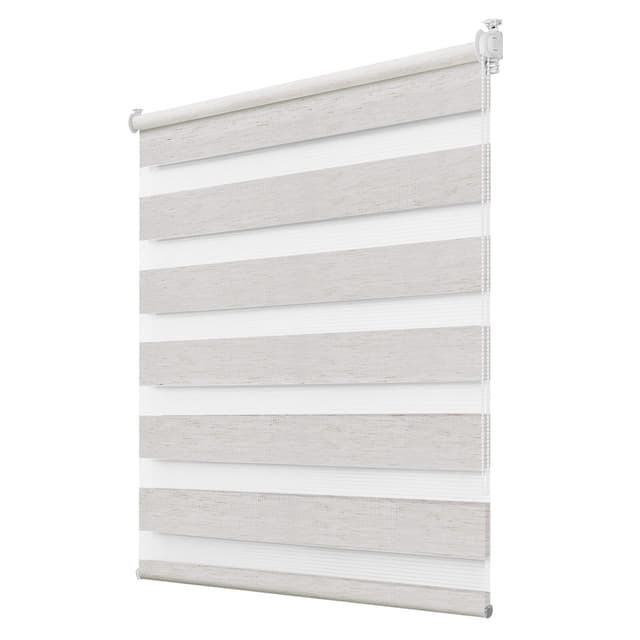 Deswell Doppelrollo Klemmfix ohne Bohren Leinen B90 x H110 cm (Stoffbreite 86cm) Rollos für Fenster ohne Bohren für Fenster mit Lichtdurchlässig & Verdunkelnd/Höhe Stufenlos Verstellbar B90 x H110 cm Leinen