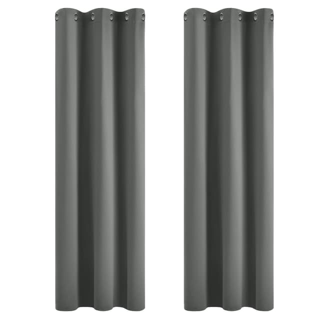 Deconovo Vorhänge Blickdicht Ösen Gardinen Dicke Verdunkelungsvorhänge Kälteschutz, 242x107cm(HöhexBreite), Hellgrau, 2er Set 2 x H242xB107 Hellgrau