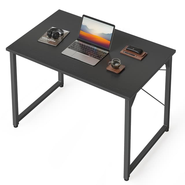 CubiCubi Schreibtisch Kleiner Tisch Computertisch, 80 x 40 x 75 cm Home Office Schreibtisch, Moderner Schlichter Stil PC-Schreibtisch für Zuhause, Büro, Studium, Schreiben, Schwarz 80 x 40cm Schwarz
