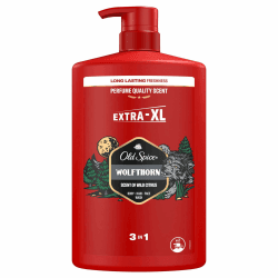 Old Spice Wolfthorn 3-in-1 Duschgel & Shampoo für Männer, 1L, langanhaltender, frischer Duft in Parfümqualität für Haare-Gesicht-Körper Wolfthorn 1 l (1er Pack)