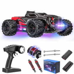 EVARY Ferngesteuerte Auto 1:12 mit Lichtern,48 km/h RC Auto,Offroad Hobby Grade Monster Crawler mit 2 Akkus 45 Minuten Laufzeit,für Erwachsene, Kinder 1/12 48km/H